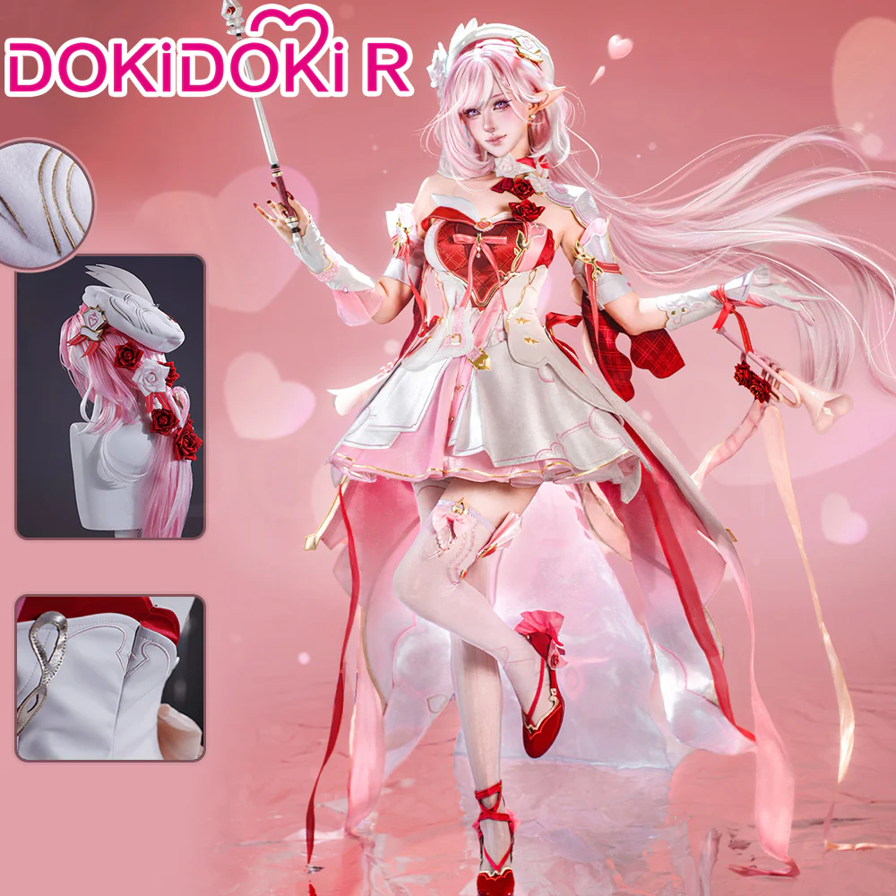 【Size S-2XL】DokiDoki-R Game Honkai Impact 3rd Cosplay Elysia Costume Messenger of Love