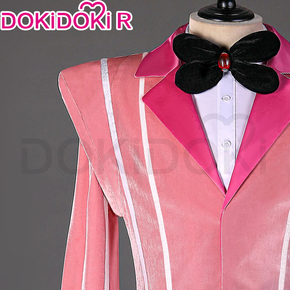 【Size S-3XL】DokiDoki-R Anime Hell Hotel Cosplay Costume Demon Velvet Pink Suit 2nd Season - Image 2