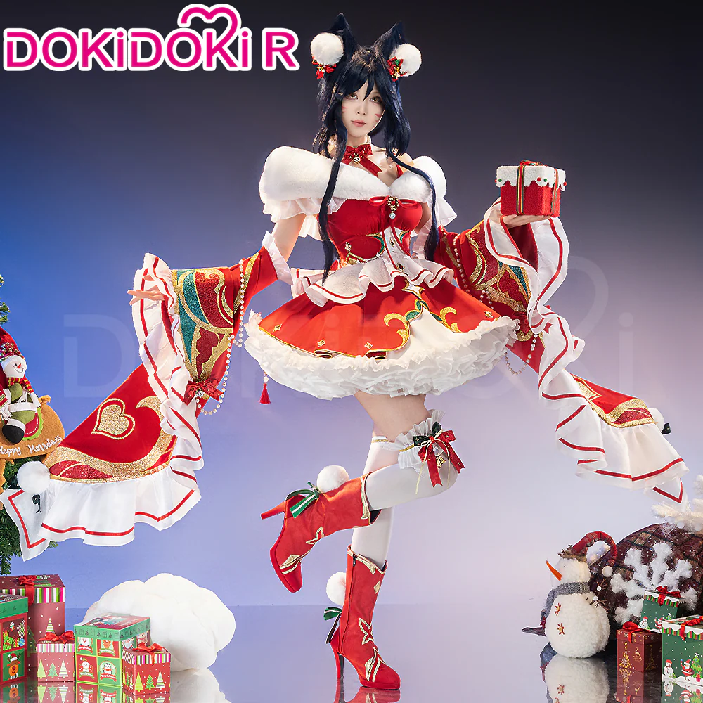【Ready For Ship】【Size S-3XL】DokiDoki-R Game Cosplay Christmas Fox Costume Doujin Red White Dress Cute Lolita - Image 2