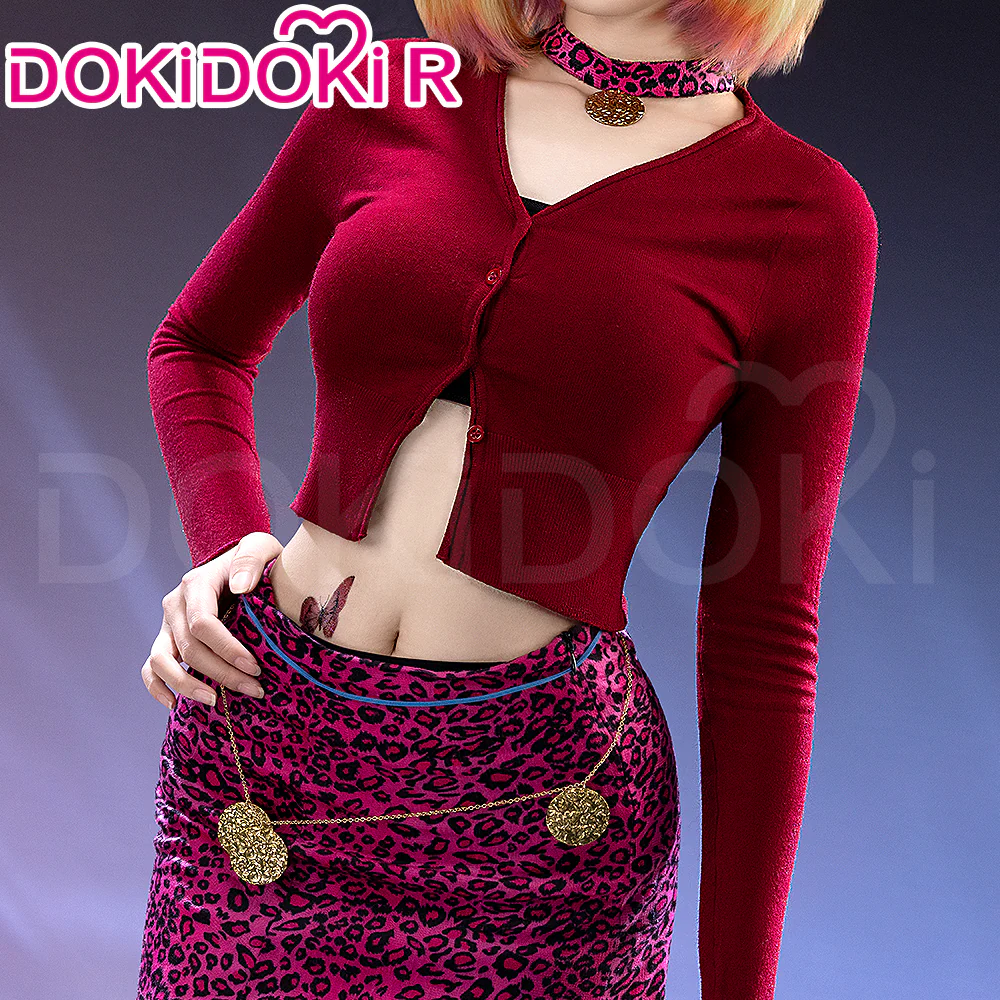 【Size S-3XL】DokiDoki-R Movie Game Cosplay Red Costume Halloween - Image 4