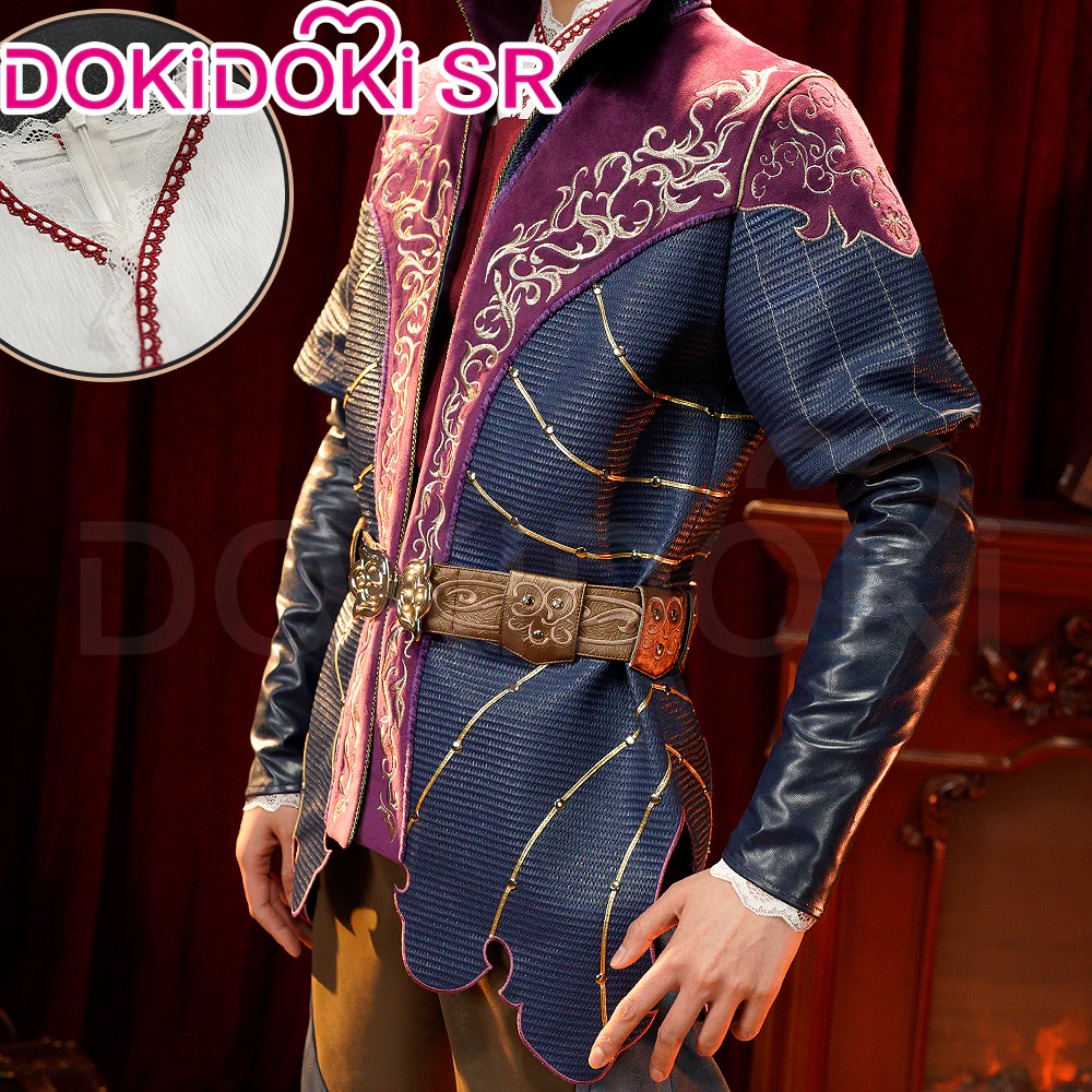 【Size S-3XL】DokiDoki-SR Game Cosplay Costume Blue Red Medieval Style - Image 4