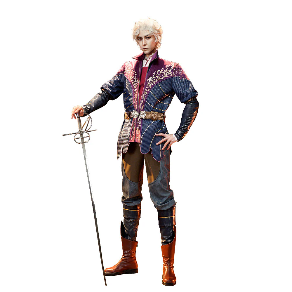 【Size S-3XL】DokiDoki-SR Game Cosplay Costume Blue Red Medieval Style - Image 5