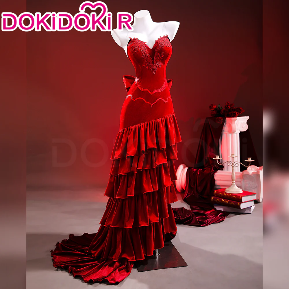 【Size XS-3XL】DokiDoki-R Game Cosplay Costume Red Dress Gorgeous