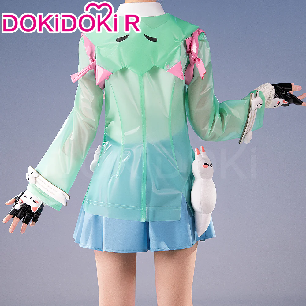 【Size XS-2XL】DokiDoki-R Game Cosplay Costume Rainy Day Green Costume - Image 3