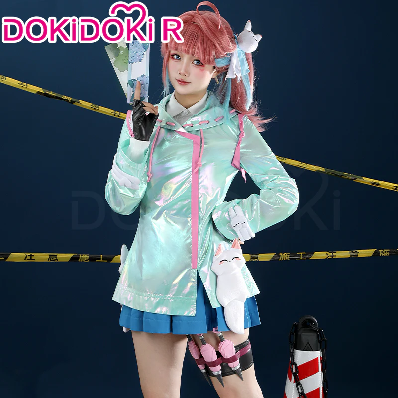 【In Stock】【Size XS-2XL】DokiDoki-R Game Cosplay Costume Rainy Day Raincoat Green - Image 2