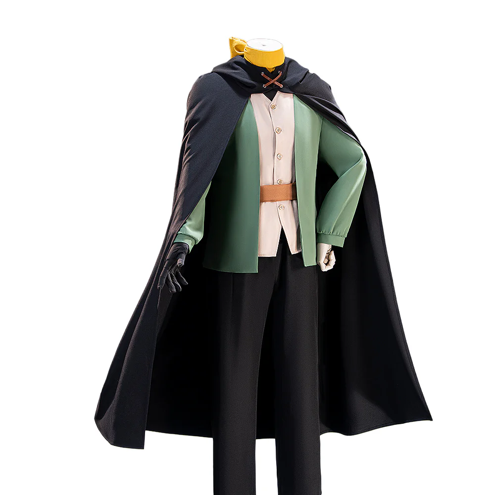 【Size XS-3XL】DokiDoki-R Anime Cosplay Green Black Suit With Cape - Image 5