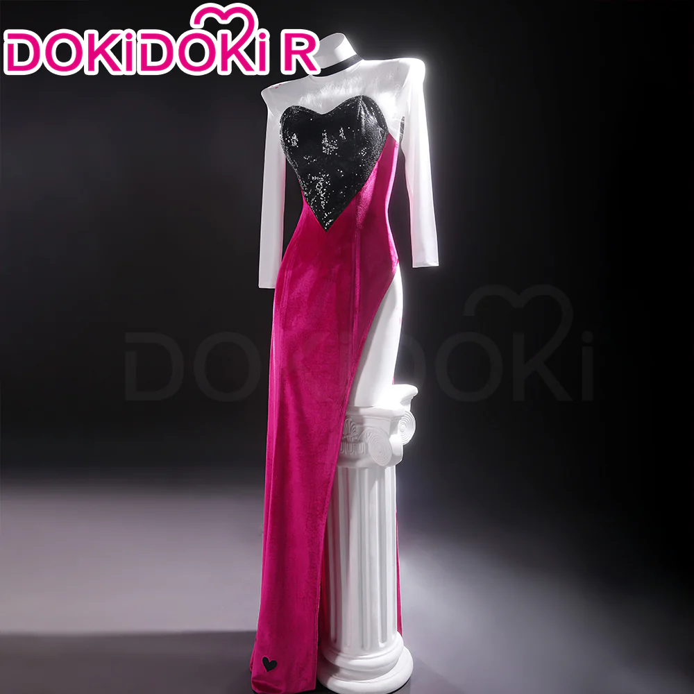 【Size XS-3XL】DokiDoki-R Anime Cosplay Costume Purplish-Red Black Heart Dress Satin / Sequins Strapless Formal Dress Gown - Image 12
