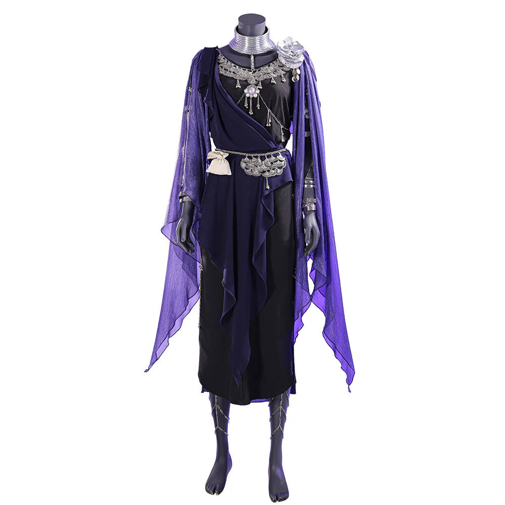 【Size S-3XL】DokiDoki-R Game Cosplay Black Purple Dress Halloween - Image 6