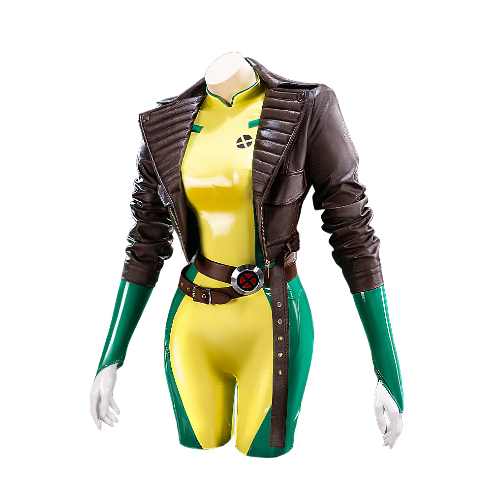 【Size XS-3XL】Dokidoki-R Game Cosplay Costume Yellow Green Bodysuit With Coat - Image 5