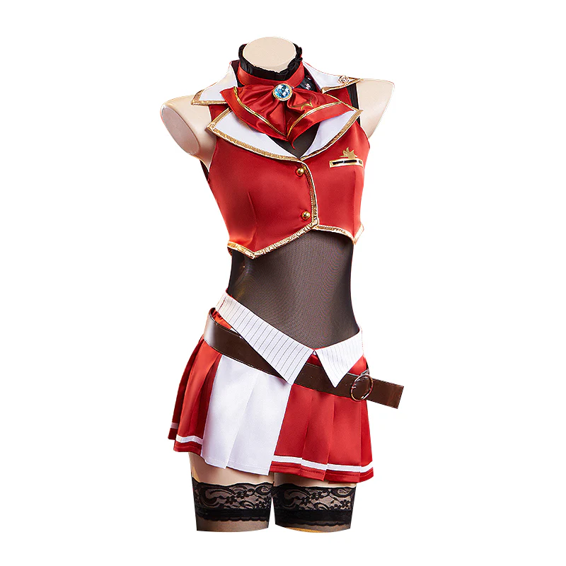 【Partially Ready For Ship】DokiDoki-R Hololive Fantasy Cosplay Houshou Marine Costume / Wig - Image 5