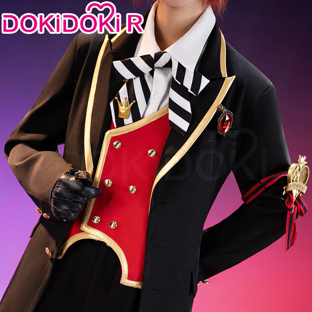 【SizeXS-XL】DokiDoki-R Game Cosplay Costume Red School Uniform Suit - Image 4
