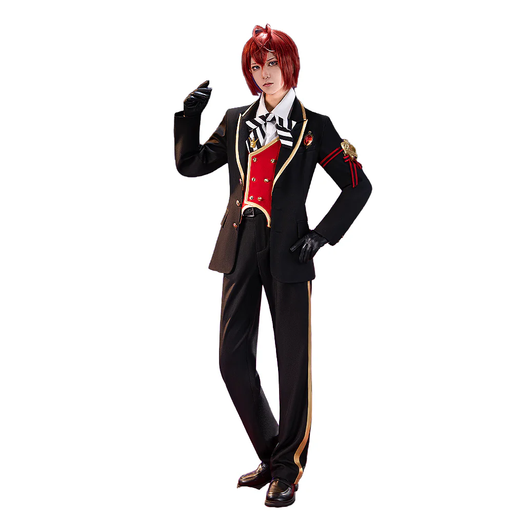 【SizeXS-XL】DokiDoki-R Game Cosplay Costume Red School Uniform Suit - Image 5