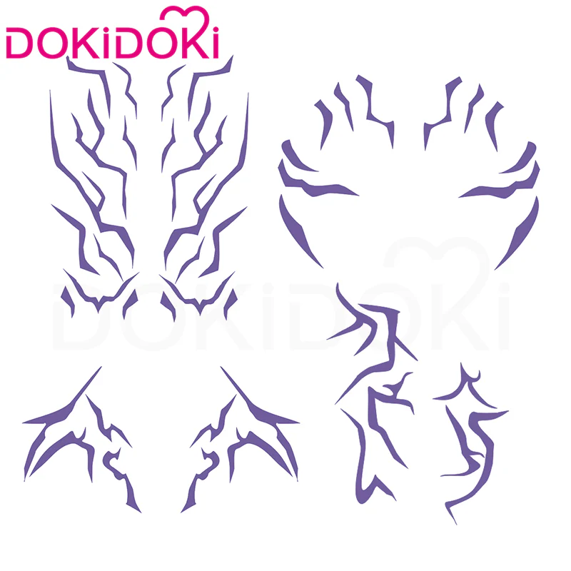 【Ready For Ship】【120 CM】【FRONT LACE】DokiDoki Movie Anime Cosplay Women Wig / Weft / Pattern Tattoo / Earring Set / Headpieces Long Purple Hair Braid - Image 19