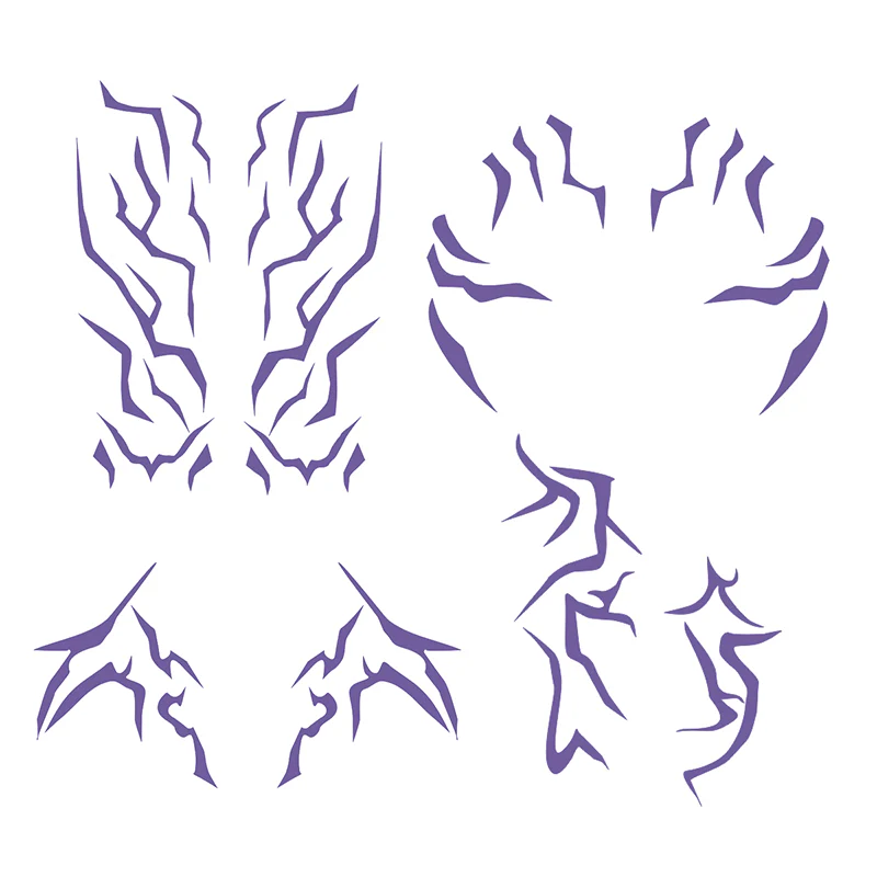 【Ready For Ship】【120 CM】【FRONT LACE】DokiDoki Movie Anime Cosplay Women Wig / Weft / Pattern Tattoo / Earring Set / Headpieces Long Purple Hair Braid - Image 20