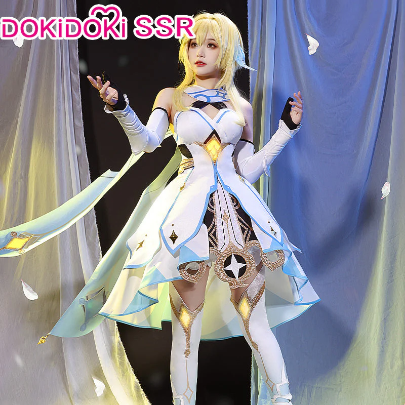 【US/EU LOCAL SHIPPING 】【3 Diffrent Lights】DokiDoki-SSR Game Genshin Impact Traveler Lumine Cosplay Costume / Wig Ying - Image 2