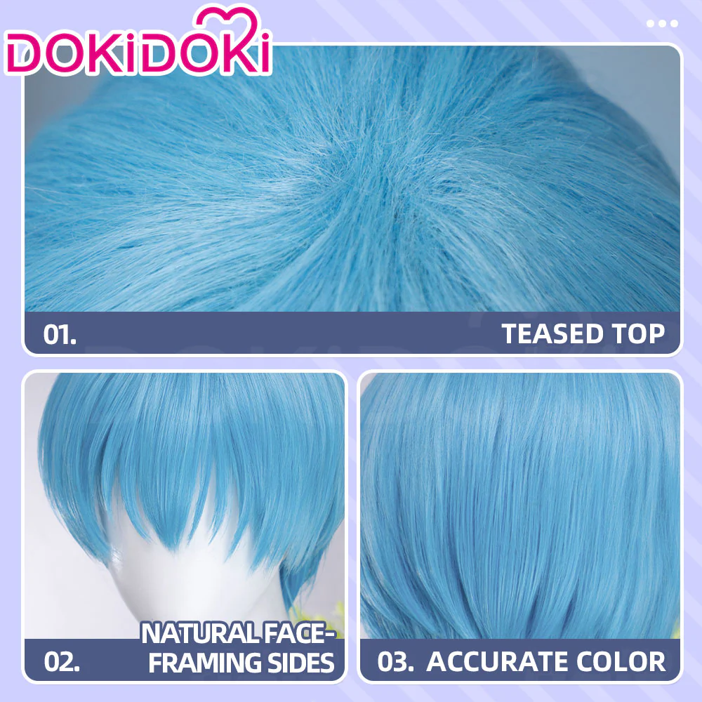 【US LOCAL SHIPPING 】DokiDok Manga Anime Cosplay Wig Short Straight Blue Hair - Image 10