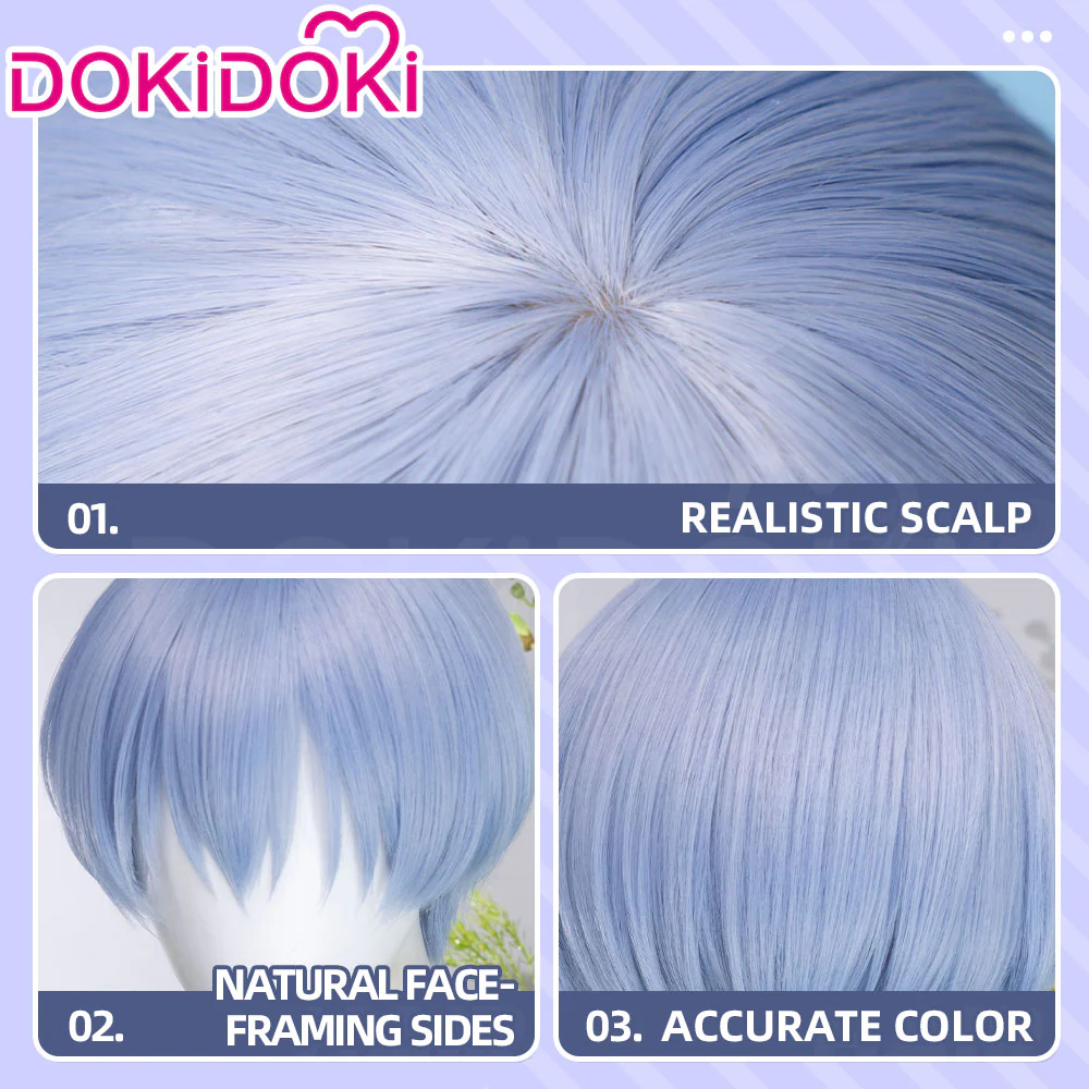 【US LOCAL SHIPPING 】DokiDok Manga Anime Cosplay Wig Short Straight Blue Hair - Image 5