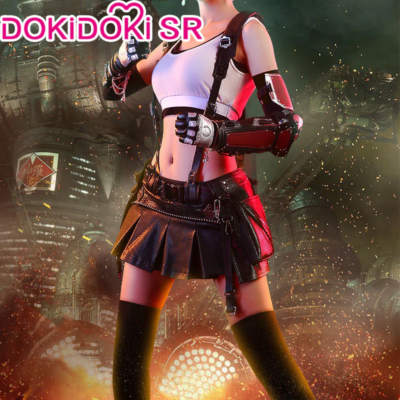 【US/EU LOCAL SHIPPING 】DokiDoki-SR Tiifa Lockkhart Cosplay Costume / Wig Women - Image 2