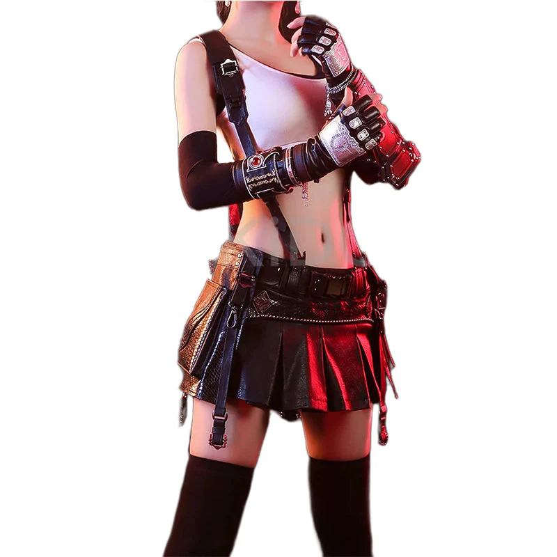 【US/EU LOCAL SHIPPING 】DokiDoki-SR Tiifa Lockkhart Cosplay Costume / Wig Women - Image 5
