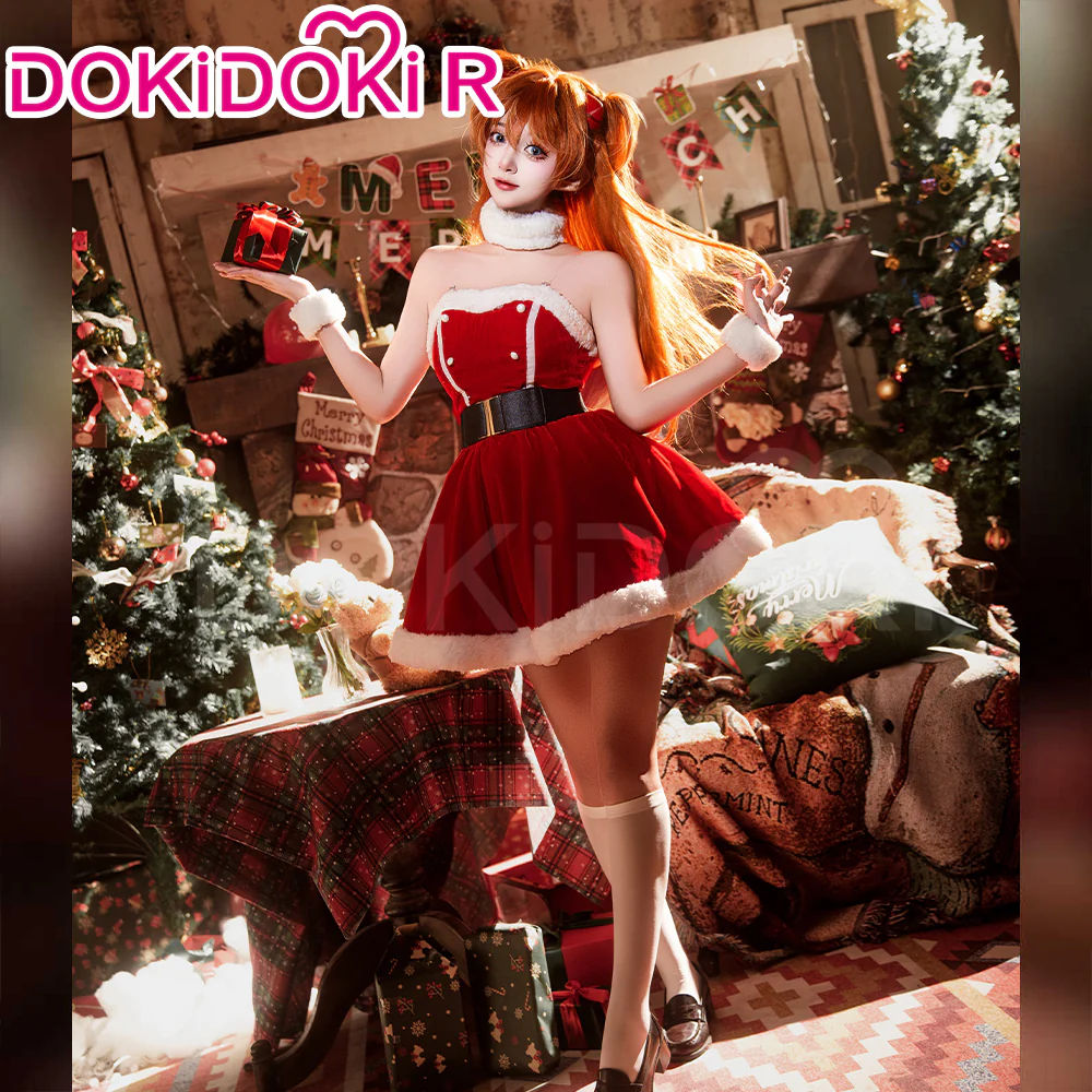 【US LOCAL SHIPPING】 【Size S-2XL】DokiDoki-R Anime Cosplay Costume Red White Christmas - Image 2